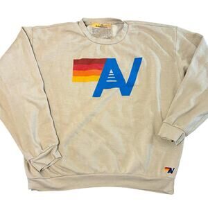 Aviator Nation Sand Rainbow Logo Sweatshirt XL Oversized Crewneck